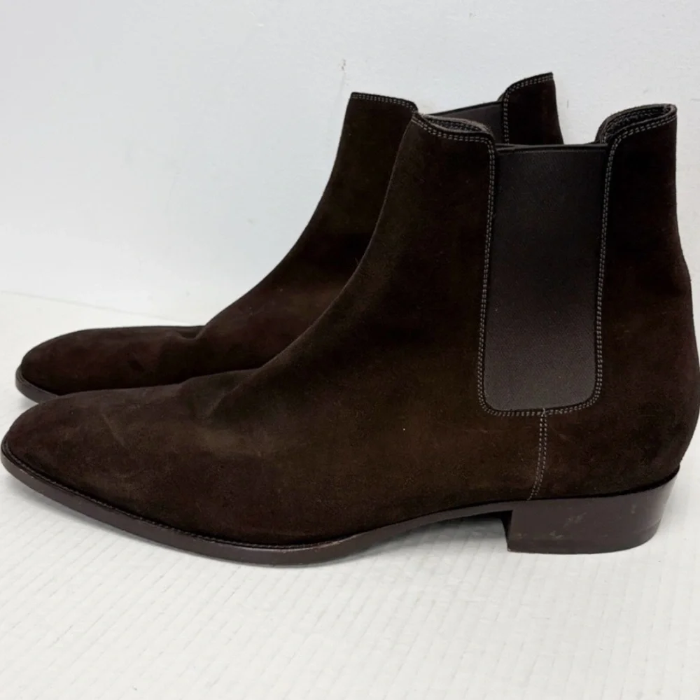 Saint Laurent Brown suede Chelsea Boots